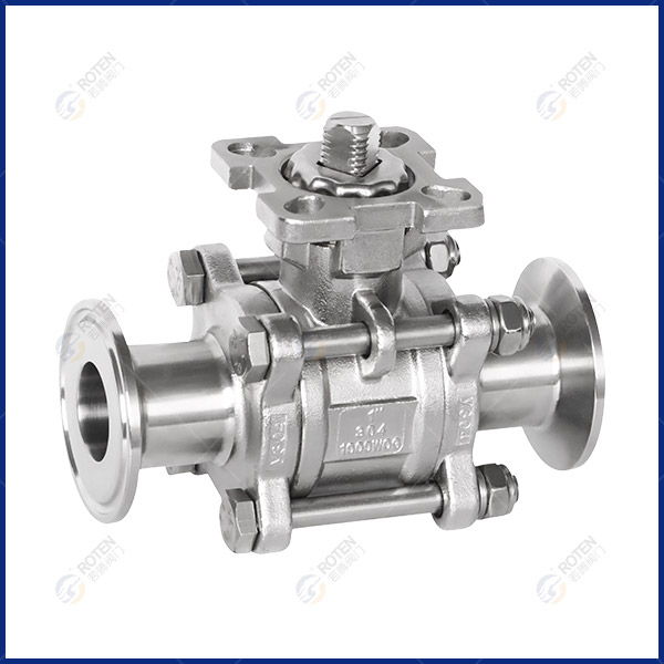 Three piece high platform quick installation ball valve