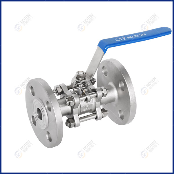 Three piece flange ball valve