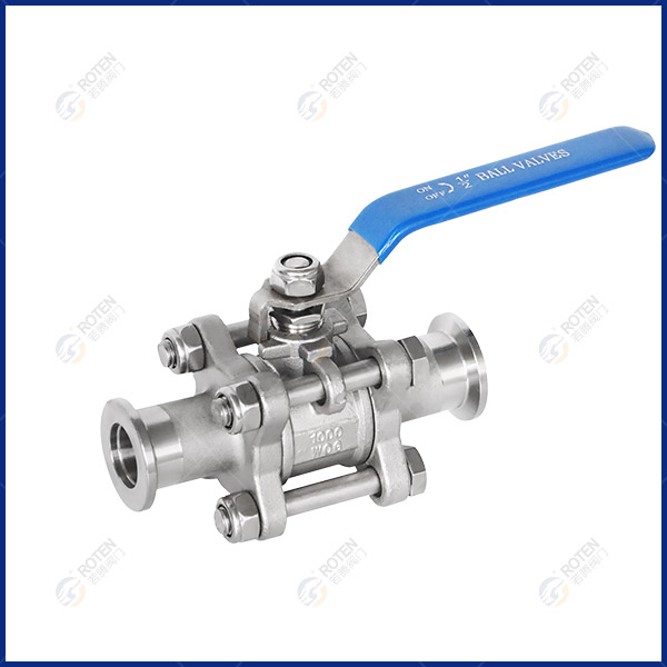 Three piece vacuum ball valve