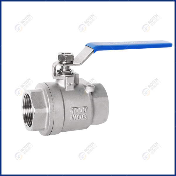 Two piece threaded ball valve